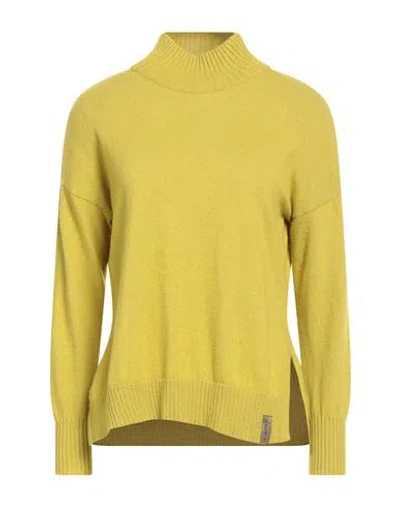 Gaudì Woman Turtleneck Lime Green Size Xxs Polyamide, Viscose, Wool, Cashmere In Yellow