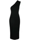 Gauge81 Black Arriba One-shoulder Midi Dress In Black