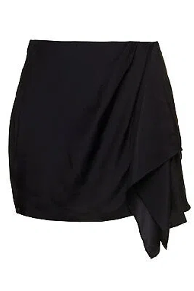 Pre-owned Gauge81 'anjo' Black Miniskirt With Dramatic Side Draping Detail In Silk Woman
