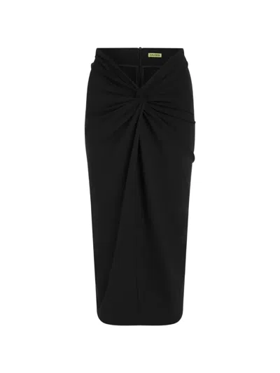 Gauge81 Barina Twist-detail Draped Midi Skirt In Black