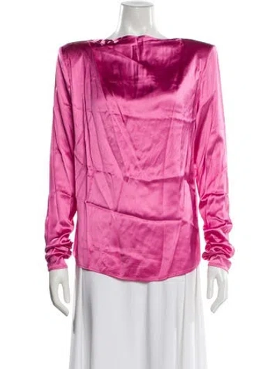 Pre-owned Gauge81 Bateau Neckline Long Sleeve Top In Pink
