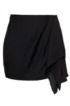 Gauge81 'anjo' Black Miniskirt With Dramatic Side Draping Detail In Black