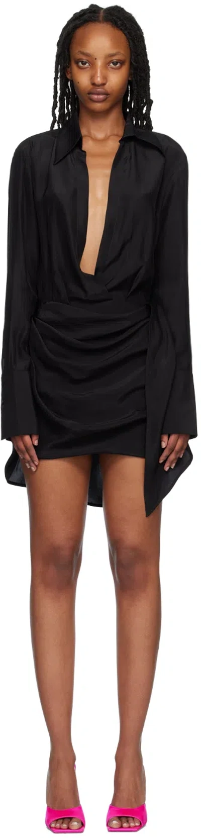 Gauge81 Black Gravia Minidress In 100black