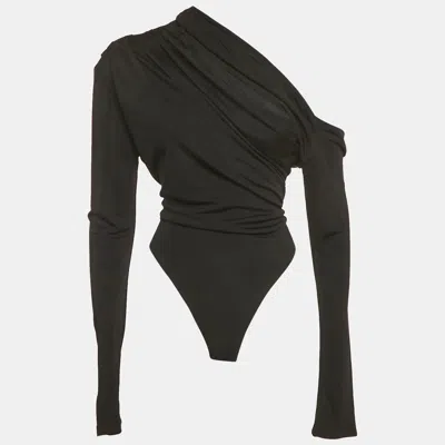 Pre-owned Gauge81 Black Jersey Cut -out Neck Detail Bodysuit L