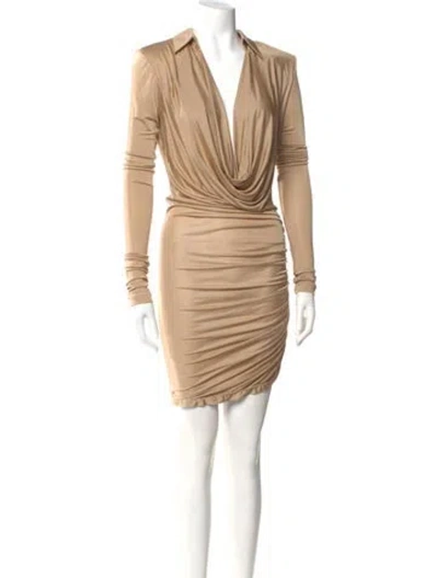 Pre-owned Gauge81 Cowl Neck Knee-length Dress In Neutral