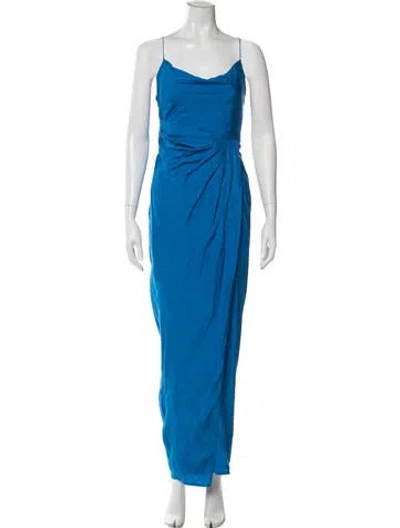 Pre-owned Gauge81 Cowl Neck Long Dress In Blue
