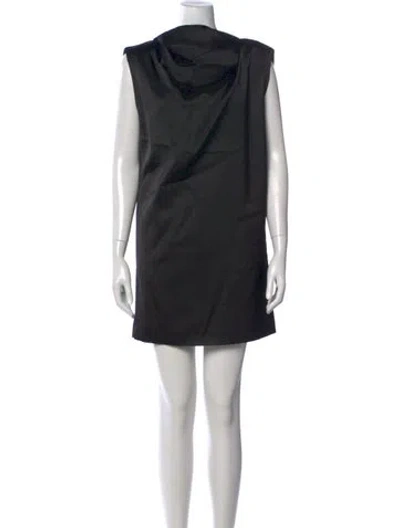 Pre-owned Gauge81 Cowl Neck Mini Dress In Black