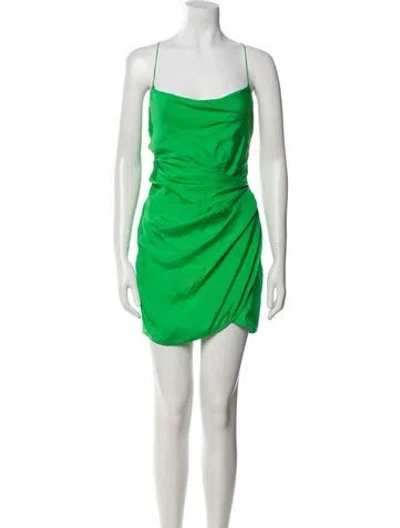 Pre-owned Gauge81 Cowl Neck Mini Dress In Green