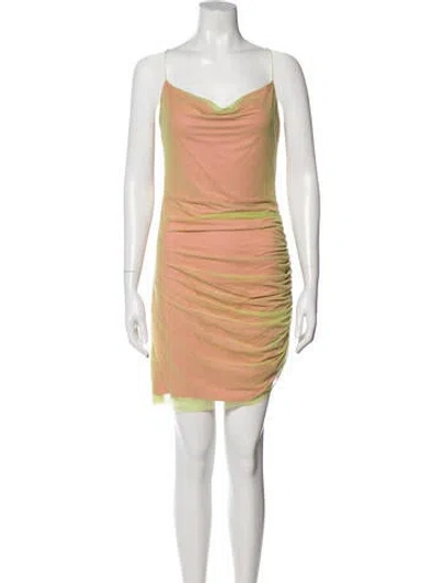 Pre-owned Gauge81 Cowl Neck Mini Dress In Neutral