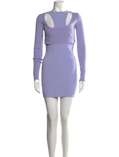 Pre-owned Gauge81 Crew Neck Mini Dress In Purple