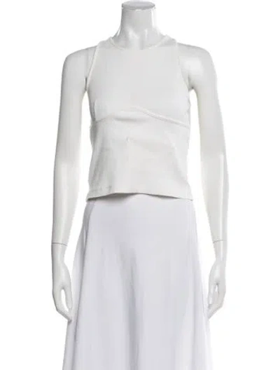 Pre-owned Gauge81 Crew Neck Sleeveless Crop Top In White