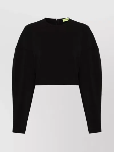 GAUGE81 CROPPED KNIT CREW NECK SWEATER