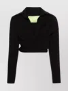 Gauge81 Cropped Twist Front Shirt With Long Sleeves In Multi
