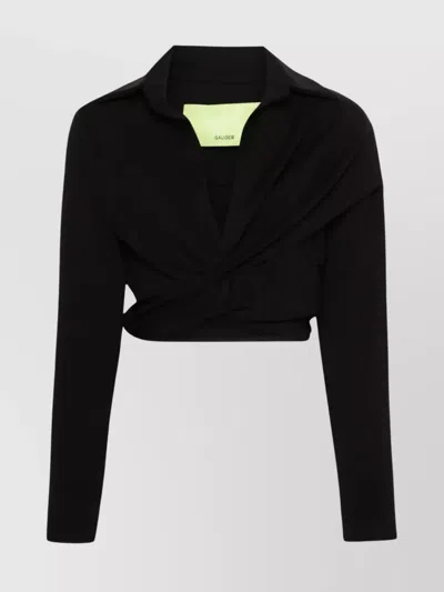 GAUGE81 CROPPED TWIST FRONT SHIRT WITH LONG SLEEVES