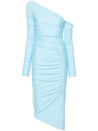 Gauge81 Asymmetrisches Midikleid Mit Falten In Blue