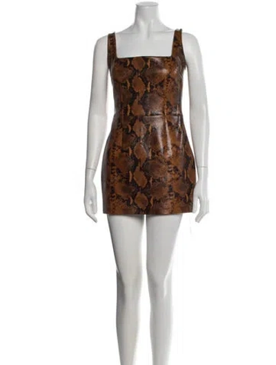 Pre-owned Gauge81 Faux Leather Mini Dress In Orange