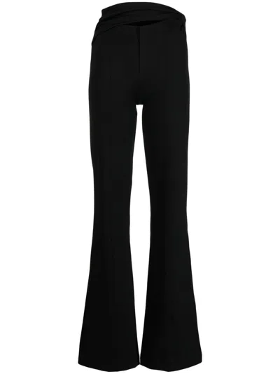 Gauge81 Flare Cut-out Trousers In 黑色