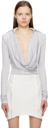 Gauge81 Gray Bauska Bodysuit In 226 Silver Grey