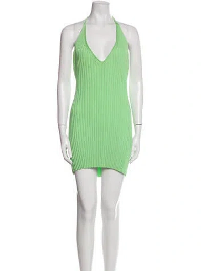 Pre-owned Gauge81 Halterneck Knee-length Dress In Green