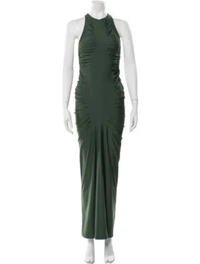 Pre-owned Gauge81 Halterneck Long Dress In Green