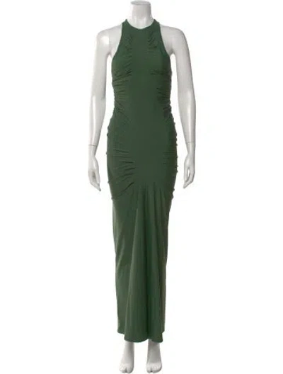 Pre-owned Gauge81 Halterneck Long Dress In Green