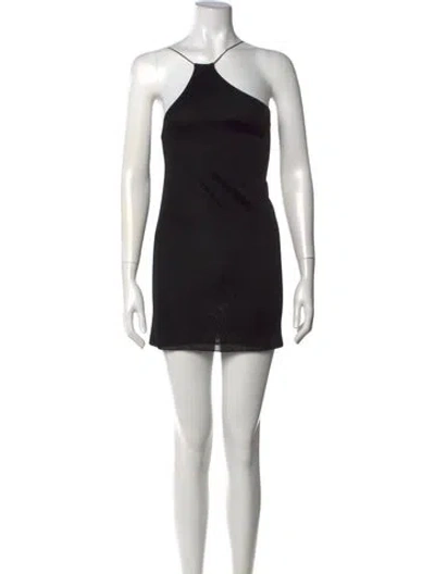Pre-owned Gauge81 Halterneck Mini Dress In Black