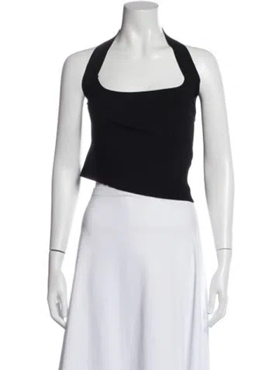Pre-owned Gauge81 Halterneck Sleeveless Crop Top In Black
