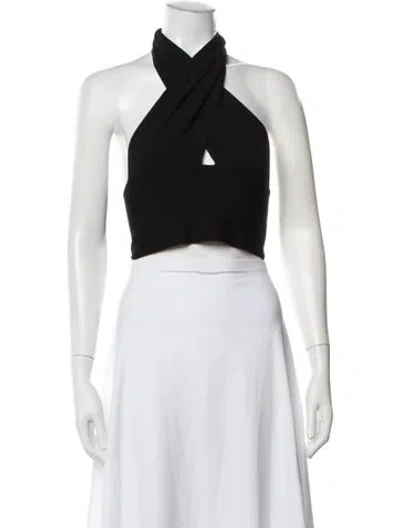 Pre-owned Gauge81 Halterneck Sleeveless Crop Top In Black