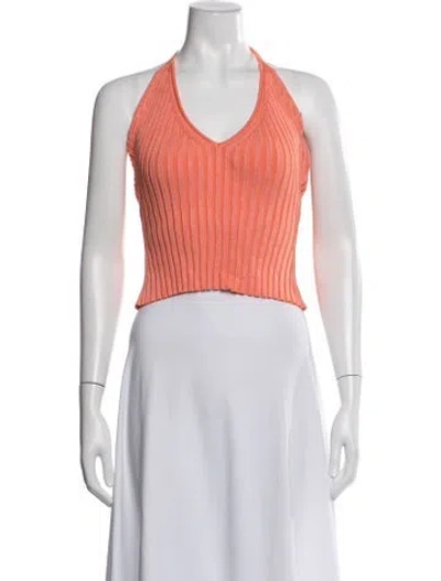 Pre-owned Gauge81 Halterneck Sleeveless Crop Top In Orange