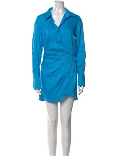 Pre-owned Gauge81 Linen Knee-length Dress In Blue