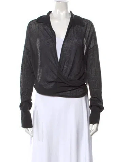 Pre-owned Gauge81 Linen Long Sleeve Top In Grey