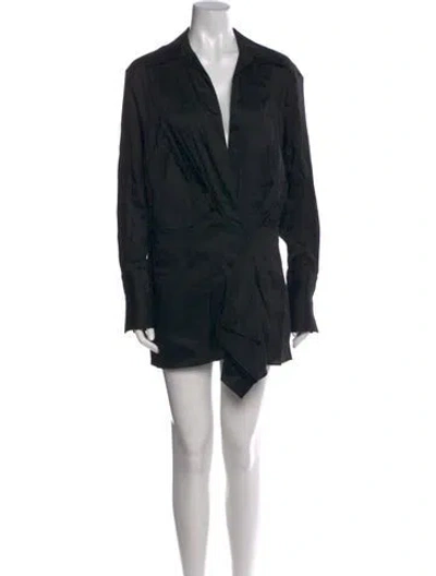 Pre-owned Gauge81 Linen Mini Dress In Black