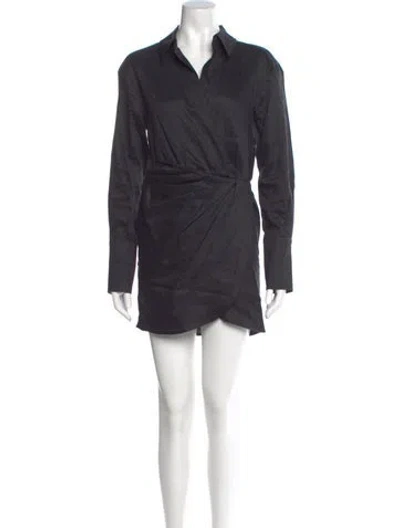 Pre-owned Gauge81 Linen Mini Dress In Gray
