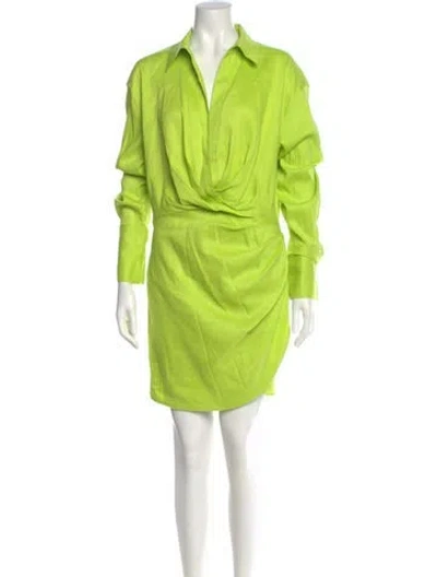 Pre-owned Gauge81 Linen Mini Dress In Green