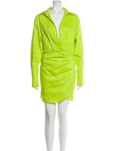 Pre-owned Gauge81 Linen Mini Dress In Green