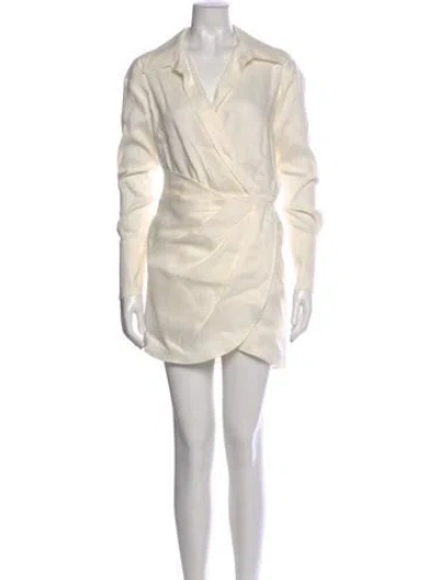 Pre-owned Gauge81 Linen Mini Dress In Neutral