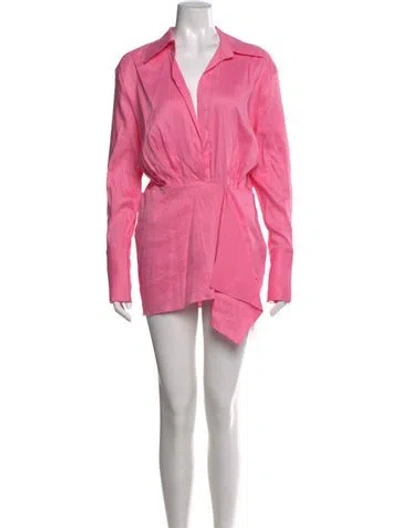 Pre-owned Gauge81 Linen Mini Dress In Pink