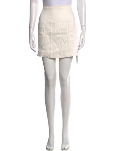Pre-owned Gauge81 Linen Mini Skirt In Neutrals
