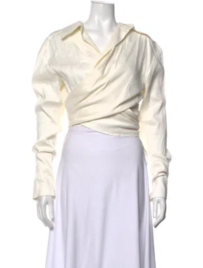 Pre-owned Gauge81 Linen V-neck Top In Neutrals
