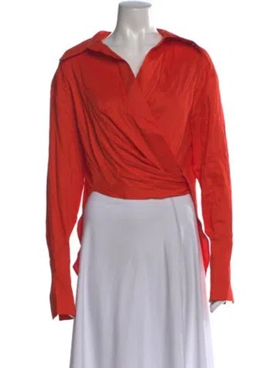 Pre-owned Gauge81 Linen V-neck Top In Orange
