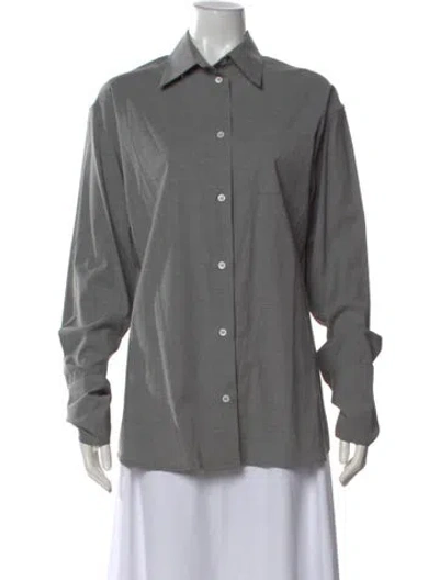 Pre-owned Gauge81 Long Sleeve Button-up Top In Gray