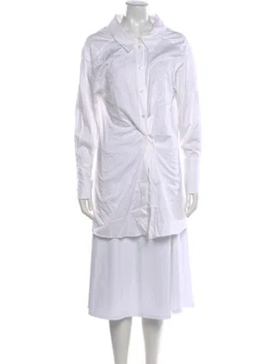 Pre-owned Gauge81 Long Sleeve Button-up Top In White