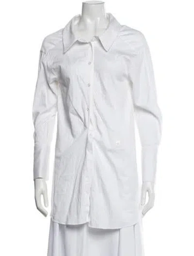 Pre-owned Gauge81 Long Sleeve Button-up Top In White