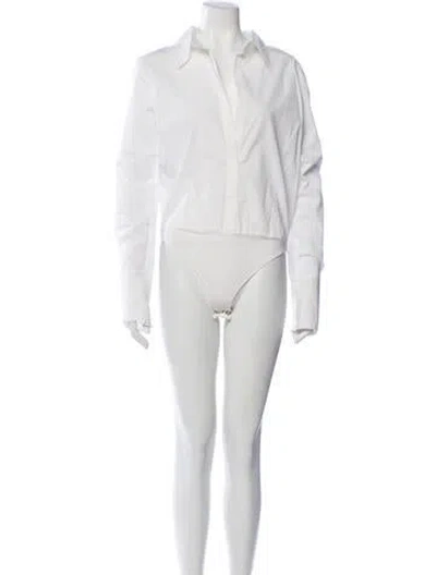 Pre-owned Gauge81 Long Sleeve Button-up Top In White