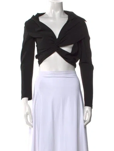 Pre-owned Gauge81 Long Sleeve Crop Top In Black