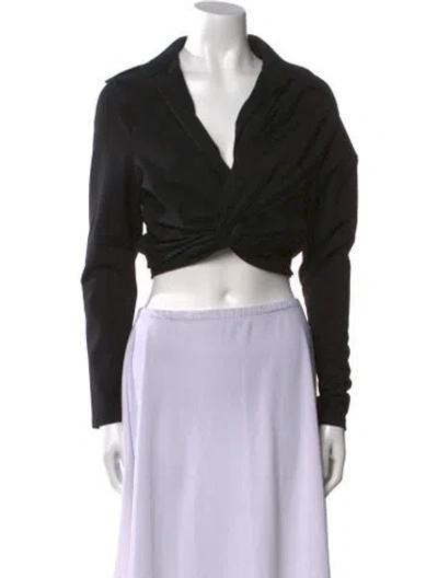 Pre-owned Gauge81 Long Sleeve Crop Top W/ Tags In Black