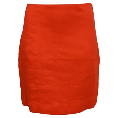 Gauge81 Mani Mini Skirt In Orange Linen In Red