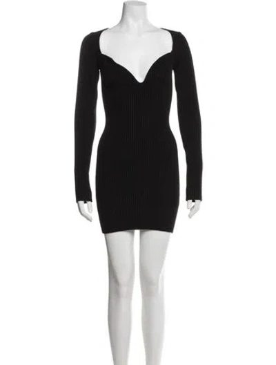 Pre-owned Gauge81 Merino Wool Mini Dress In Black