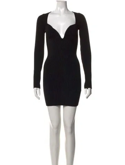 Pre-owned Gauge81 Merino Wool Mini Dress In Black