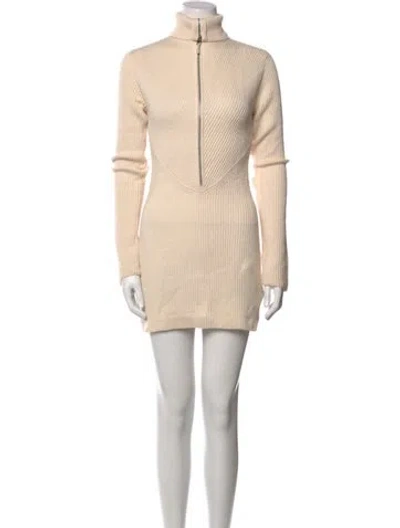 Pre-owned Gauge81 Merino Wool Mini Dress In Neutral